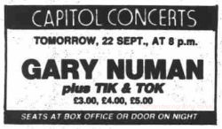 Gary Numan 1983 Aberdeen Evening Express